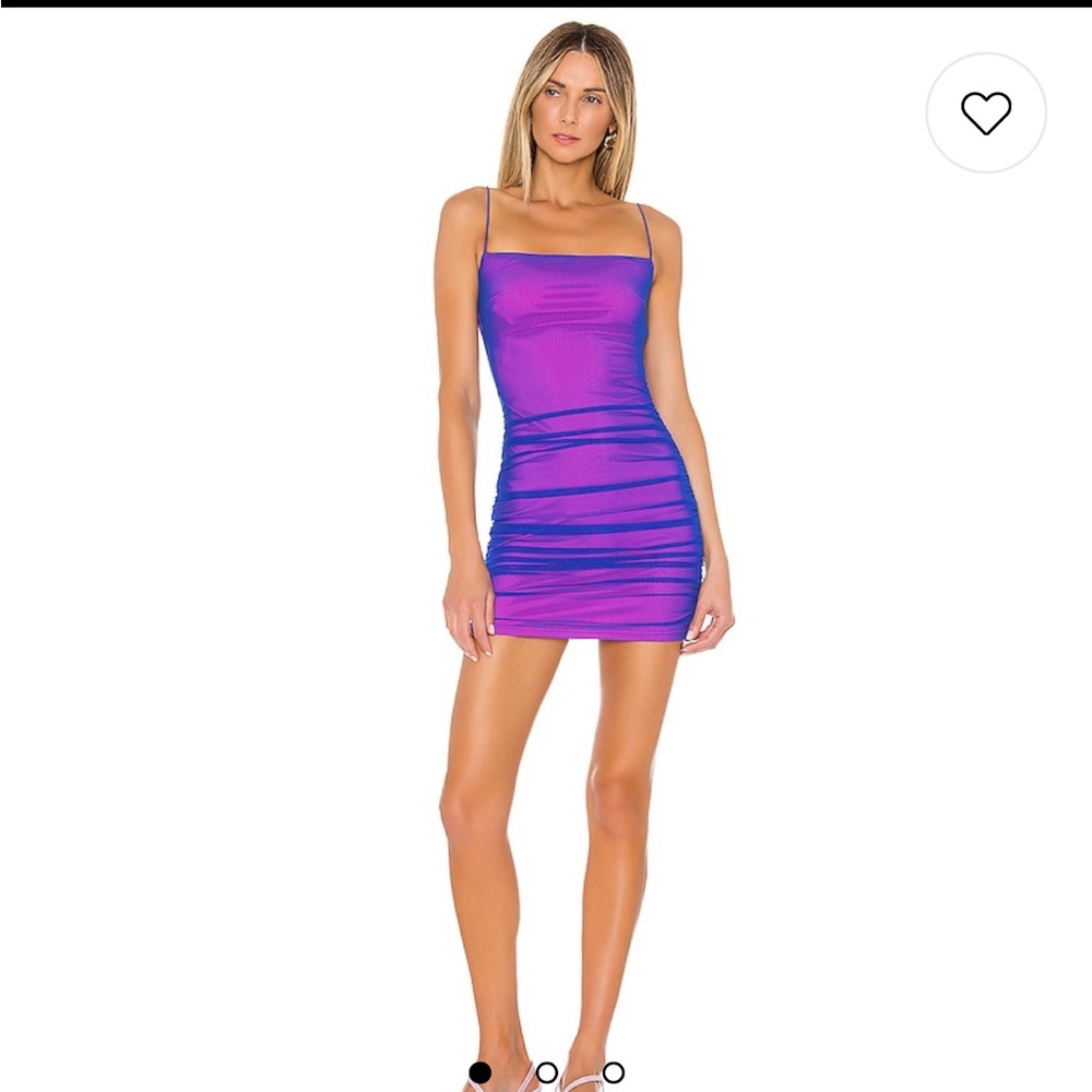 Superdown Issa Mesh Mini Dress in Blue & Pink XS worn once